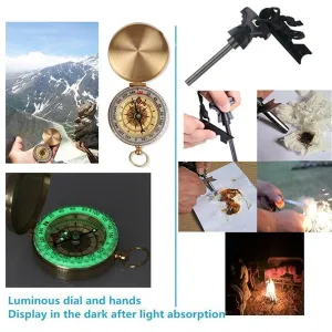 1 Set Of 13-Piece Outdoor Survival Box Tool Set