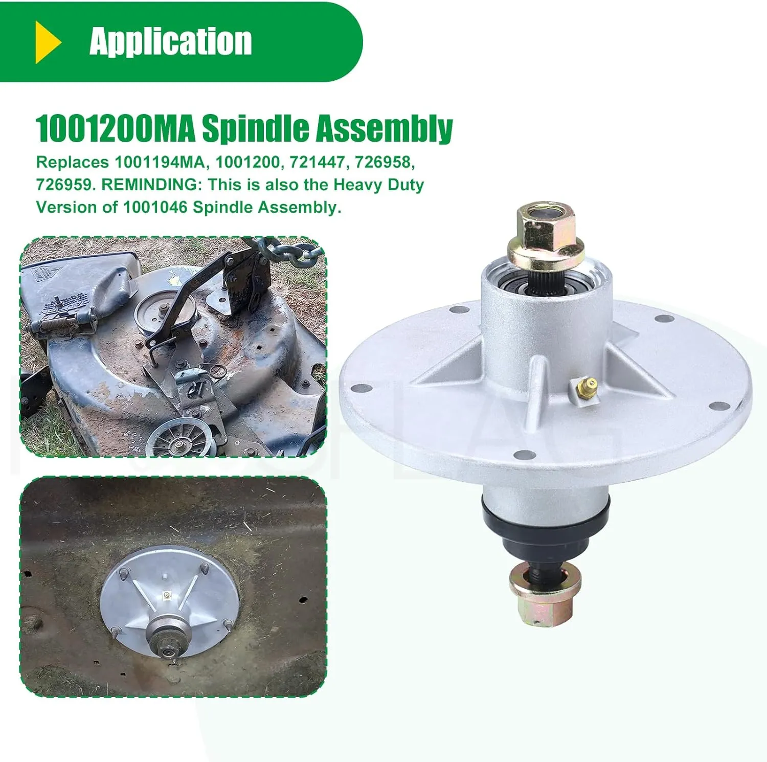 1001200MA Spindle Assembly Pre-Greased Replaces Murray 1001200 Spindle Assembly, Murray 40 inch Mower Spindle 1001194, 7601127MA 1001194MA 721447 690488MA for Murray 38" 40" 42" 46" Tractors
