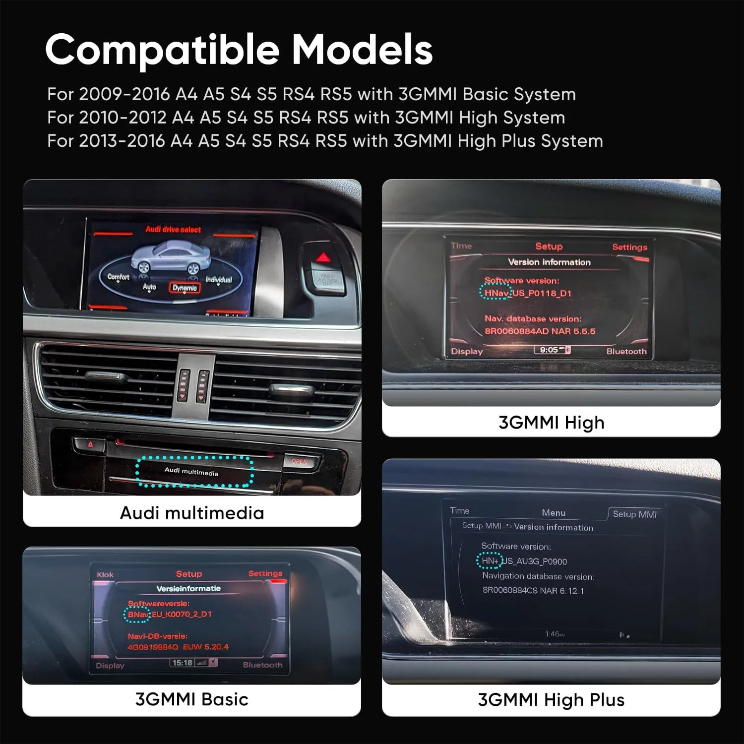 10.25 Touchscreen Wireless Carplay Android Auto for Audi B8 B8.5 A4 S4 A5 S5 RS4 RS5 2009-2016 with Multimedia Car Radio Stereo Support Factory Camera USB Video Playback Mirroring