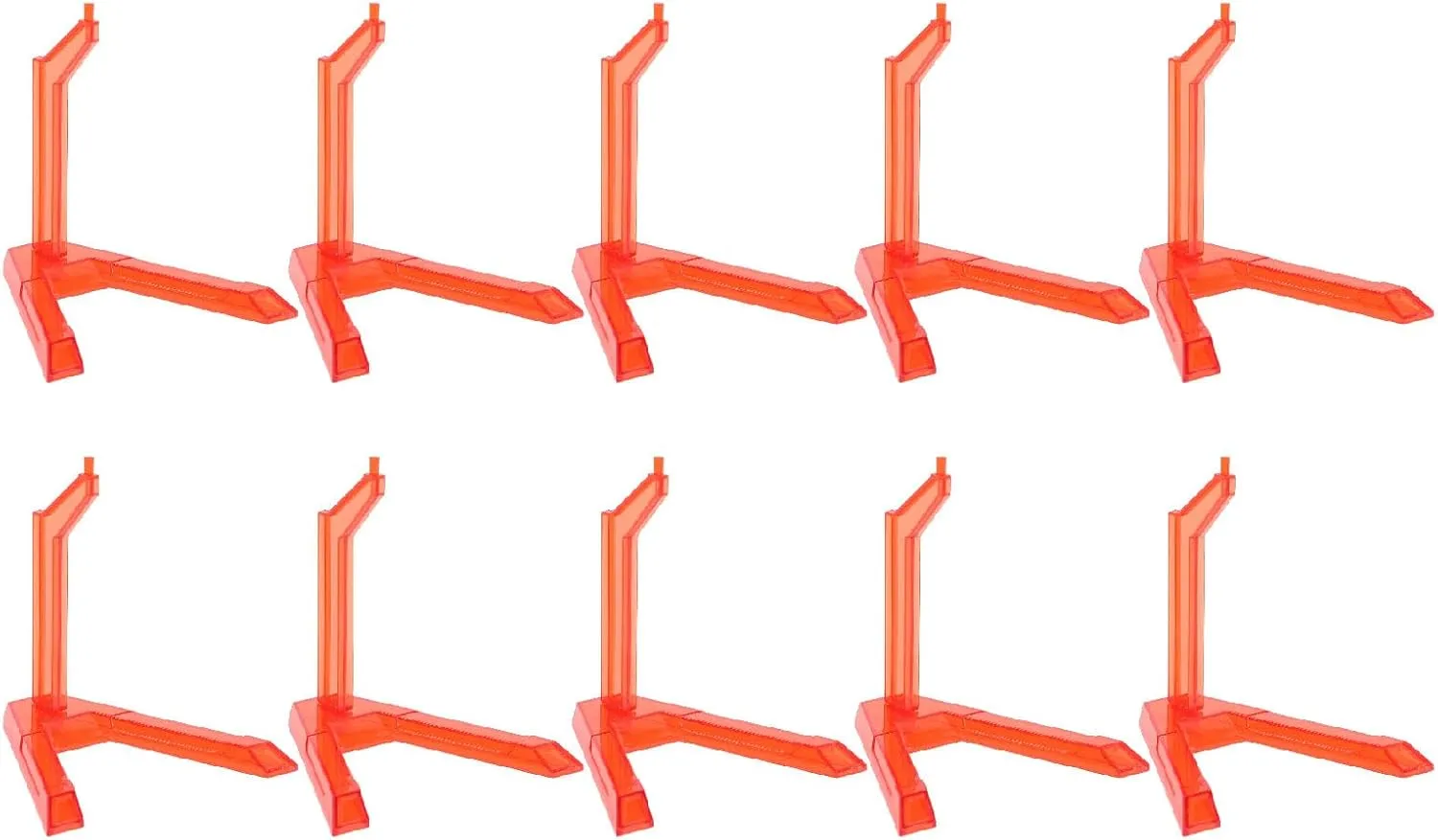 10pcs Action Figure Stand Kit - Premium Plastic Model Display Base for SD BB HG 1/144 Scale Figures - and Adjustable (Transparent Red)