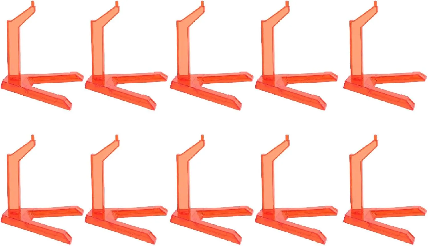 10pcs Action Figure Stand Kit - Premium Plastic Model Display Base for SD BB HG 1/144 Scale Figures - and Adjustable (Transparent Red)