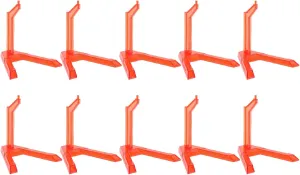 10pcs Action Figure Stand Kit - Premium Plastic Model Display Base for SD BB HG 1/144 Scale Figures - and Adjustable (Transparent Red)