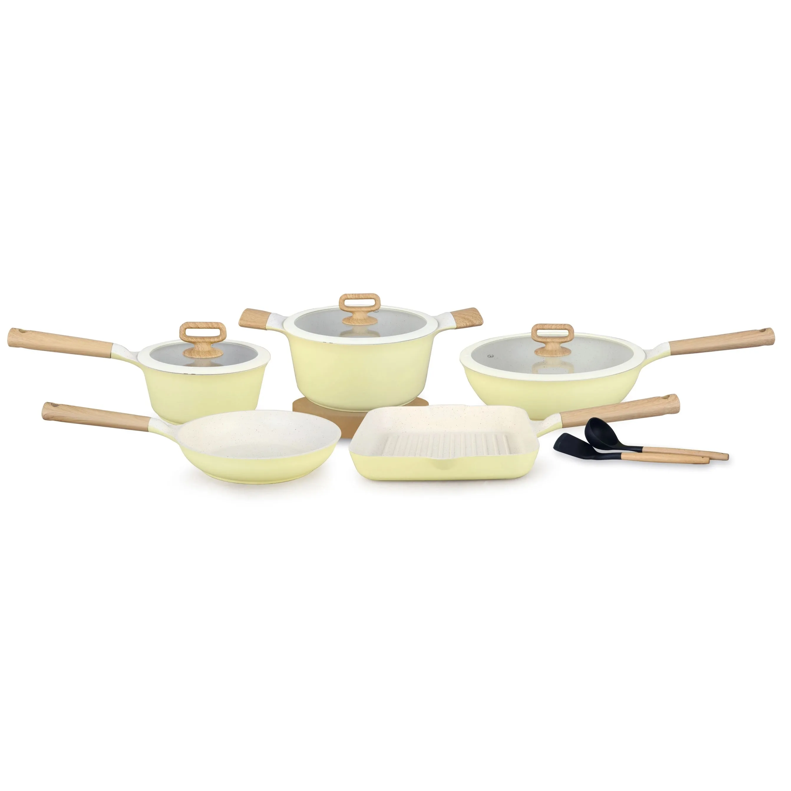 10PCS Granite Non Stick Cookware Sets With Induction Base