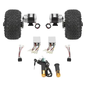 10" Motor Conversion Kit, Motor Drive Air Wheel Conversion Kit with Brush Gear Motor, Electric Cart Scooter Conversion, 36V 350W Large Double Wheel Set for Electrical Beach Scooter