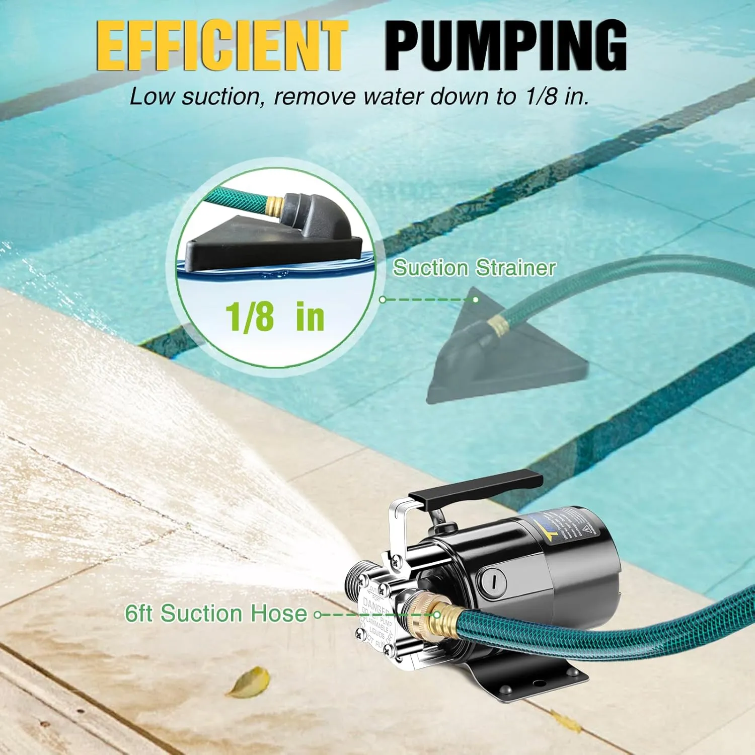 1/10HP 330GPH 115-Volt Mini Portable Electric Utility Sump Transfer Water Pump with Water Hose Kit