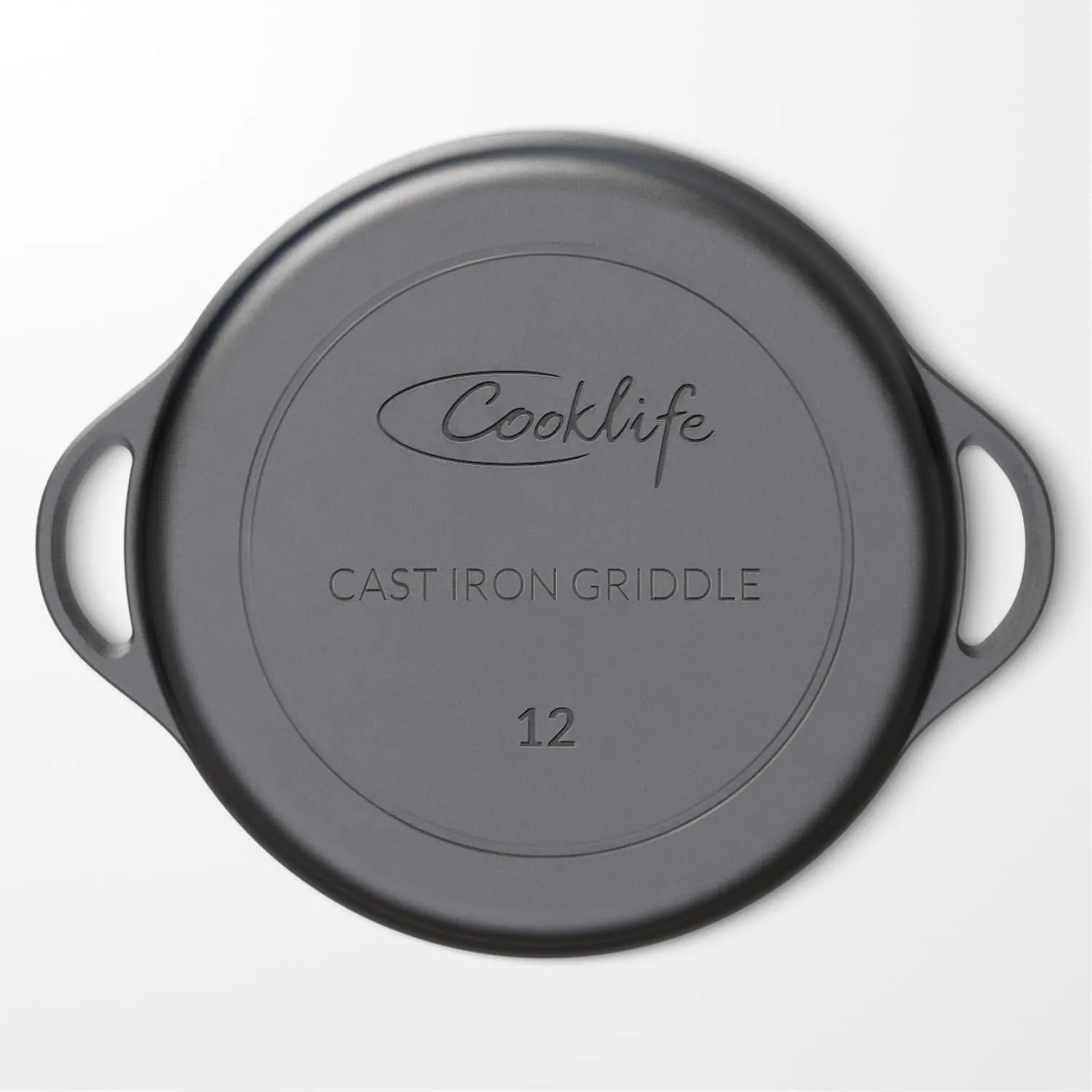 12 Inch Lightweight Pre-Seasoned Cast Iron Griddle with Cleaning Kit - Smooth Polished Surface, Easy to Clean Cast Iron skillets Use in the Oven, on the Stove or Grill, Over a Campfire