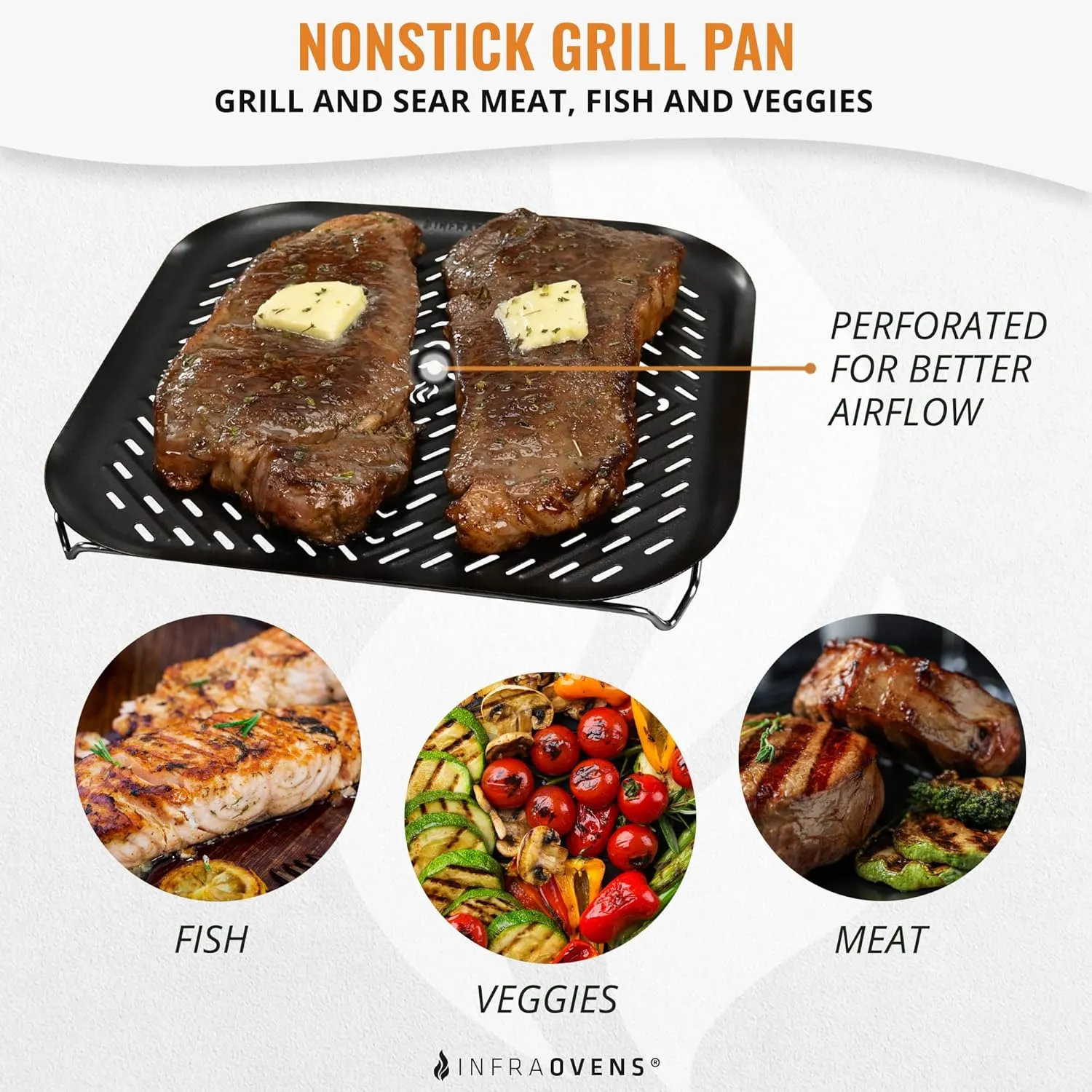 12 Pcs Air Fryer Accessories with Rack, Grill Pan, Air Fryer Cheat Sheet for Chefman, Cosori, Dash, Nuwave®, Emeril Lagasse, Secura, Comfee, Square Air Fryer Liners for Basket Freidora de Aire