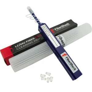 1.25mm LC Fiber Cleaner Pen. 800  Single Click Fiber Cleaner. LCUPC Optical Connector Cleaner & Endface Cleaning Pen Comes with Damage Protection Case & Dust Caps