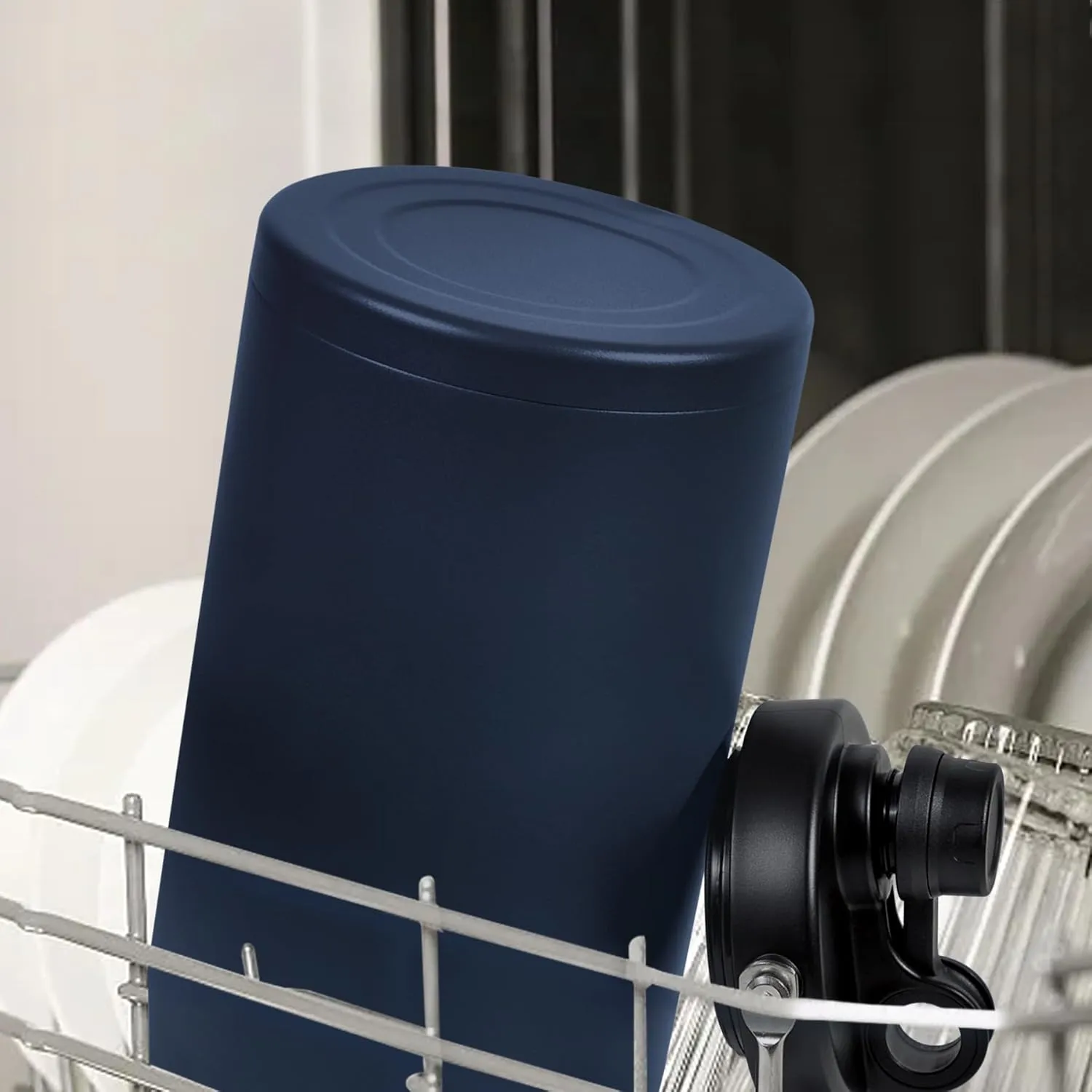 128oz Large Insulated Water Jug - One Gallon Double Vacuum Insulated Bottle Dishwasher Safe for Hot & Cold Drinks with Wide Mouth & Handle (Navy Blue, 128 Ounces)