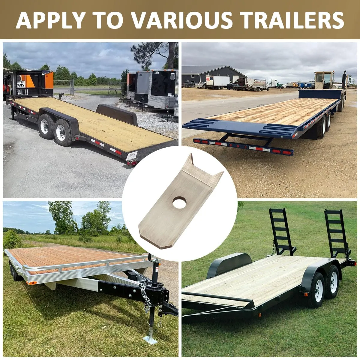 12pcs Trailer Wood Deck Clips Heavy Duty Floor Hold Down Steel Clips 1/4" Plate, Bearclaw Tie Down Anchor Kit for Utility Trailers and Flatbed Cargo, Trucks, Warehouse, Boat