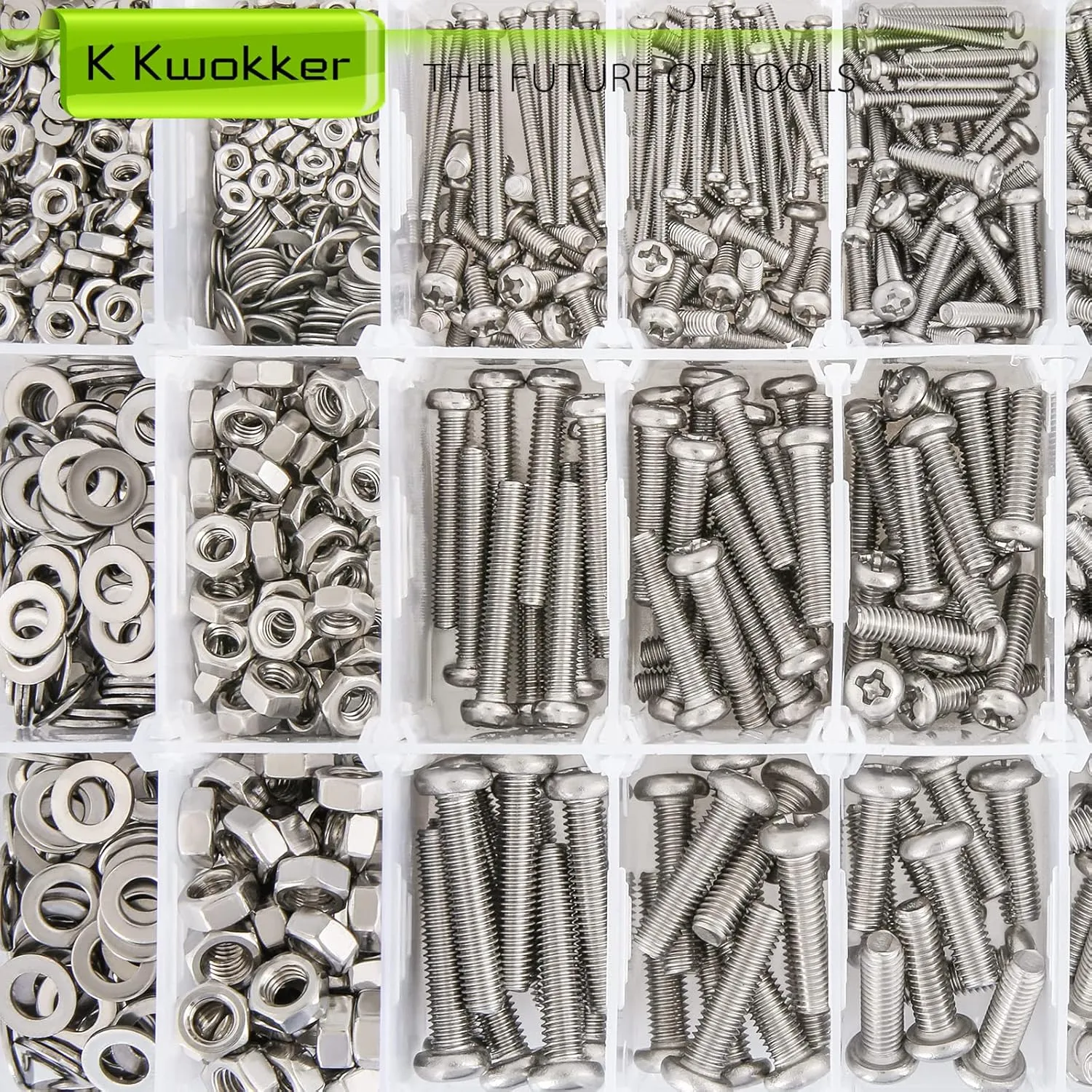 1315Pcs Pan Head Phillips M2 M3 M4 M5 Machine Screws, 25 Sizes Bolts and Nuts Kit, 304 Stainless Steel Set Screw Assortment Kit, Metric Screw Assortment, Length 6mm-25mm, w/Screwdriver