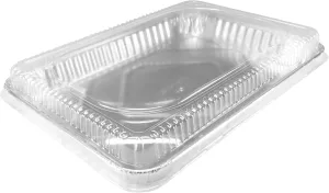 13" x 9" x 2" -Inch Oblong Foil Pans -With Plastic Dome Lids - Disposable Aluminum Foil Cake Pan - Freezer & Oven Safe - For Baking, Cooking, Storage & Reheatin -pack of 12-
