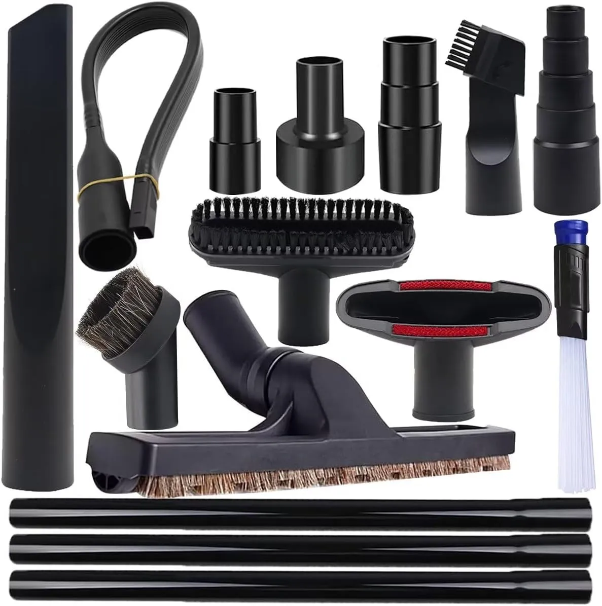 15 Pcs Universal Vacuum Attachments & Brushes for Shop Vac Accessories - 2 1/2" to 1 1/4" Hose Adapter for Shop Vac, 1 7/8" to 1" Vacuum Hose Adapter, 1 1/4" Shop Vacuum Cleaner Attachments