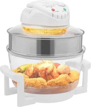 17.96Qt Large Glass Air Fryer 360° Viewable Airy Fryer with Expansion Ring, Temperature Control & Time, for Home Kitchens Restaurants Family Gatherings