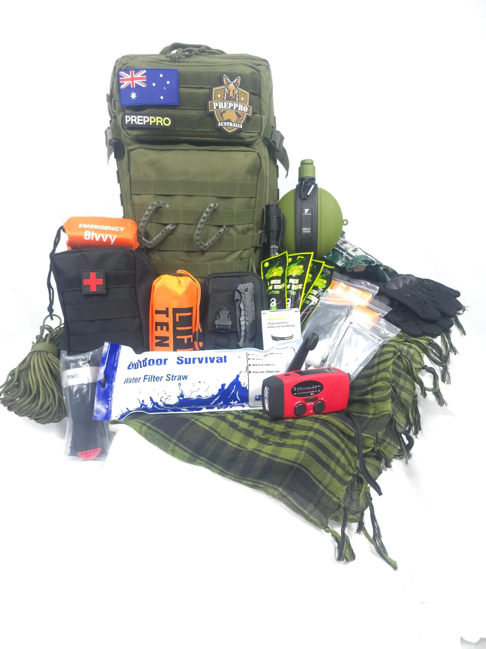 192-Piece PrepPro Basecamp Bug Out Bag – The Ultimate Outdoor & Emergency Gear