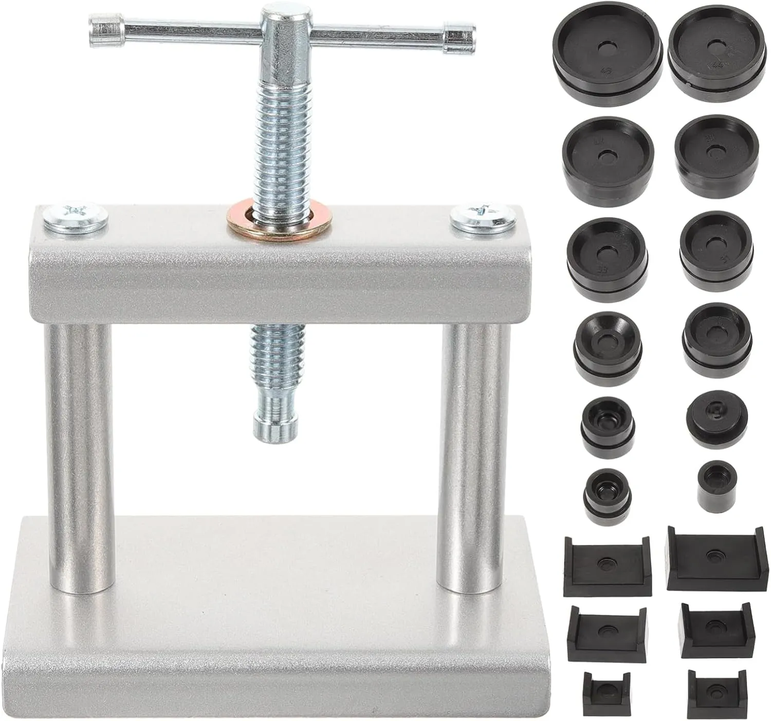 1set Watch Press Tool with Molds Efficient Back Cover Closer Fitting for Watch Repair and Battery Replacement Versatile and Non-Scratching Design