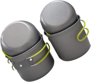 2-3 Person Outdoor Cookware Set Insulated Portable Camping Pot Kettle Hiking Cooking Supplies