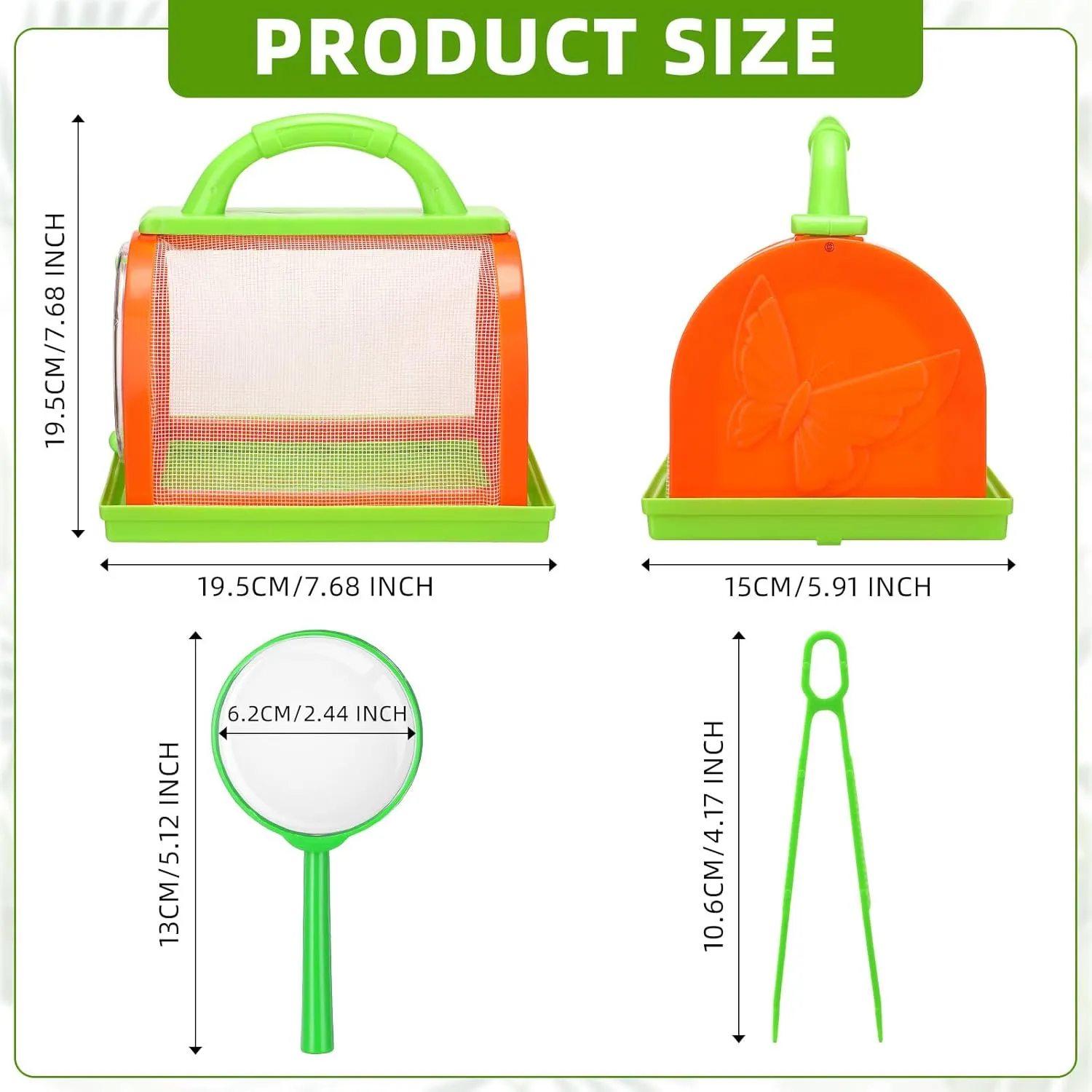 2 Pack Bug Catcher Kit Summer Toy Gift for Kids Boys Girls Outdoor Critter Bug Container Insect Cage Educational Bug Box for Butterfly Catching Activity Supplies(Blue, Green)