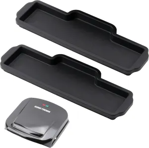 2 Pack Drip Tray Compatible with George Foreman Electric Grill (GRP1060B, GR10B, GR340FB, and GRS040B), 12" Silicone Oil Drip Pan & Grill Grease Tray Replacement (Grill is not Included)
