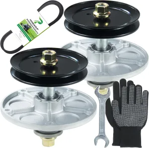 2 Pack Pre-Greased 1001046 Spindle Assembly with 494199MA Spindle Pulley 37X88MA Belt Replaces Murray 492574ma Spindle Assembly, 092574, 94129MA, 094199MA for Murray 42 inch Lawn Tractors