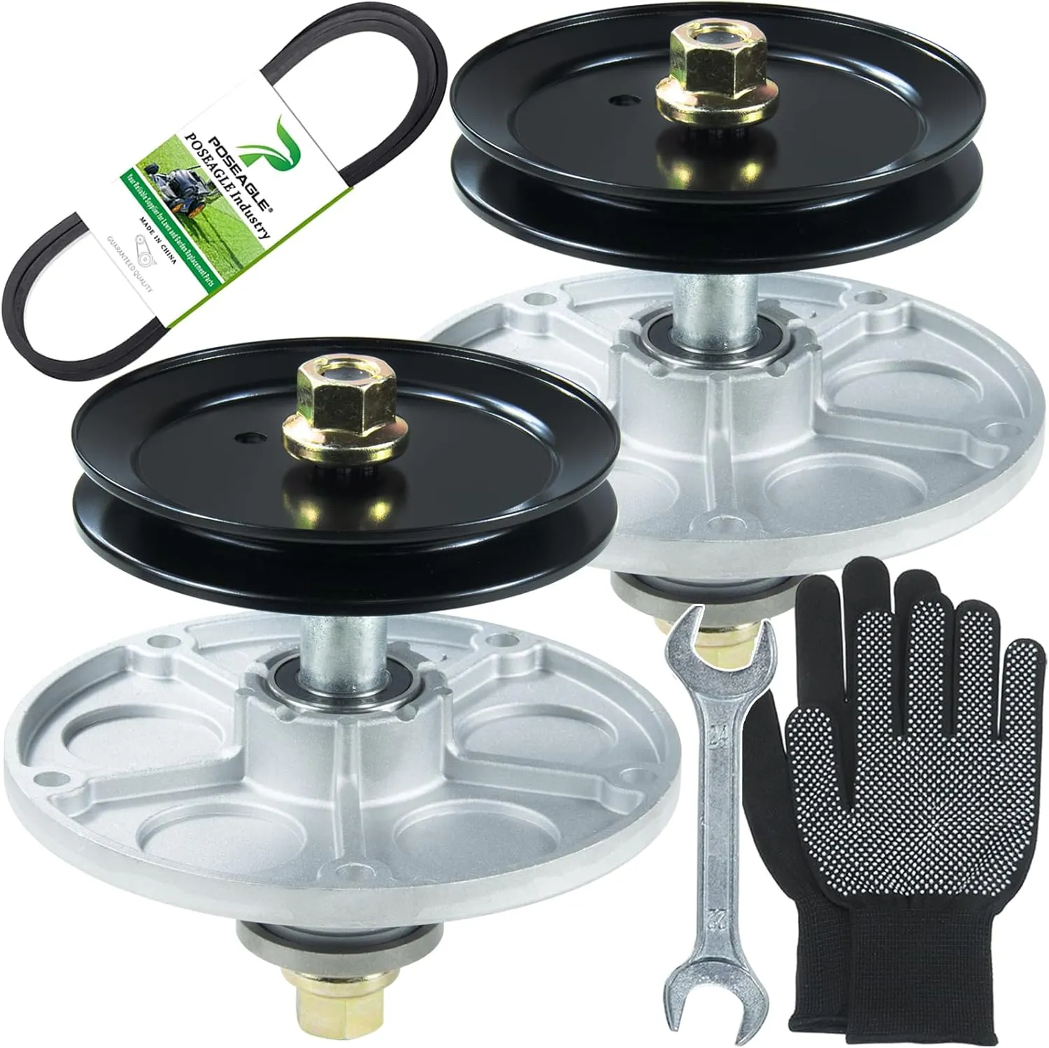 2 Pack Pre-Greased 1001046 Spindle Assembly with 494199MA Spindle Pulley 37X88MA Belt Replaces Murray 492574ma Spindle Assembly, 092574, 94129MA, 094199MA for Murray 42 inch Lawn Tractors