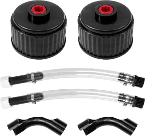 2 Set of Racing Fuel Filler Hose Kits, 5 Gallon Neck Hose with Jug Cap Hose Bender, Racing Replacement Gas Can Cap, Jug Hose Utility