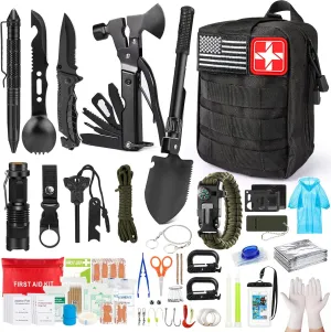 222 PCS Emergency Survival Kit: ANJIME Outdoor Essentials