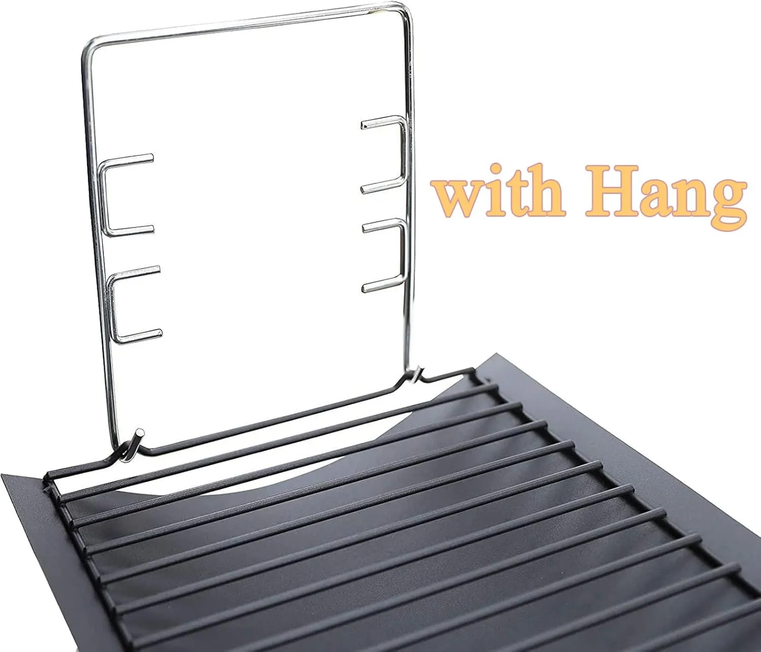 27 Inch Ash Pan Replacement Parts for Char Griller 1224, 1324, 2121, 2222, 2727 and Charbroil Grills, Charcoal Tray with 2pcs Fire Grate Hanger Set