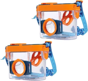 2Pcs Outdoor Observation Box with Magnifier Containers for Science Exploration for Flowers and Nature Study Includes Lanyards for Easy Carrying