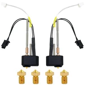 2PK Hotend for Prusa I3 MK4/XL Print Head Heater Block 24V 40W Heating Cartridge Thermistor Extruder Kit Printhead with Extra 0.2MM 0.4MM 0.6MM Brass Nozzles Accessories