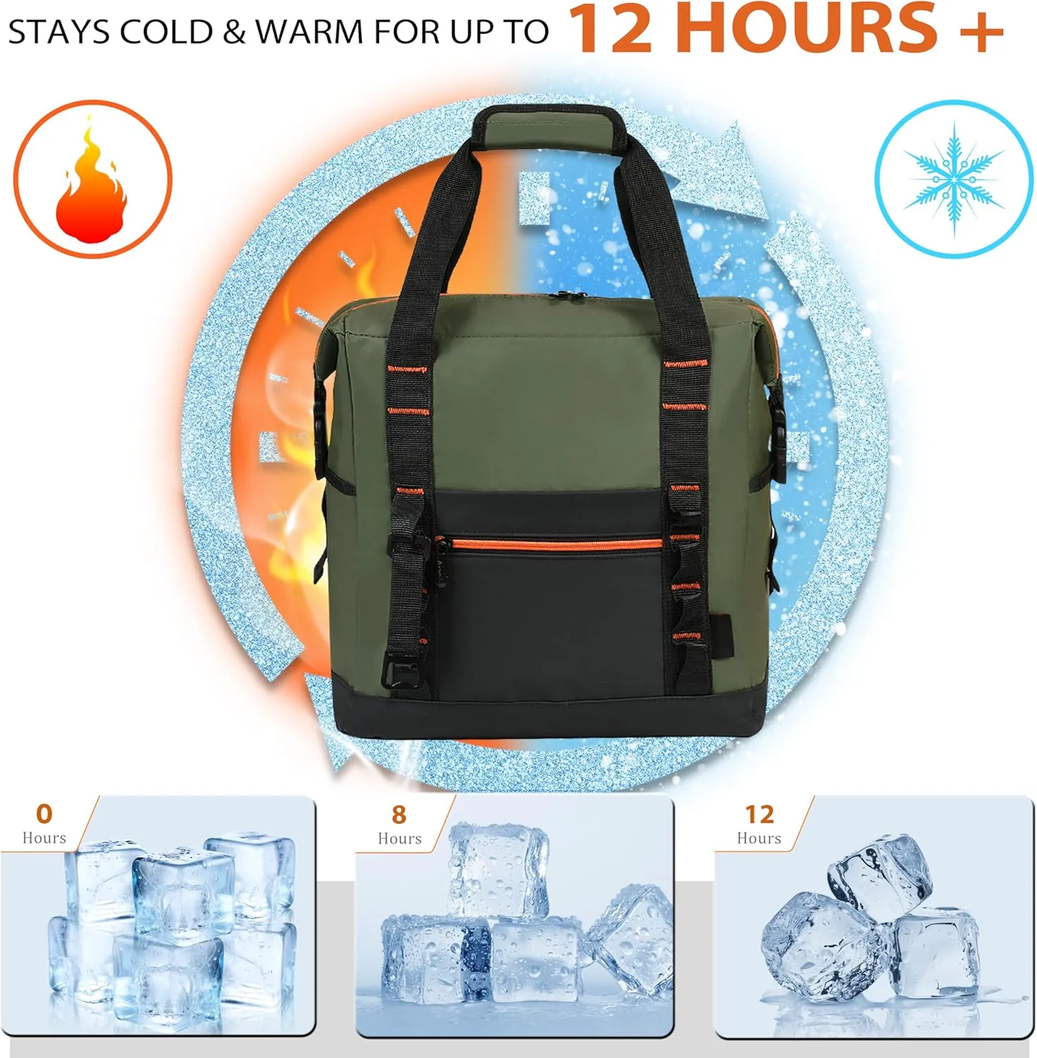36 Cans Backpack Cooler, Leakproof Collapsible Soft Camping Insulated Cooler Bag, Waterproof Durable Cooler Backpack for Travel, Camping
