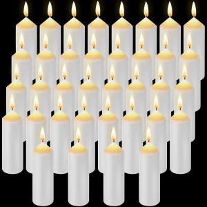 36 Pack 9-Hour Emergency Candles Long Burning Survival Candles Compatible with Lantern for Outdoor Camping Power Outage Emergency Survival Preparedness (Lantern Not Included)