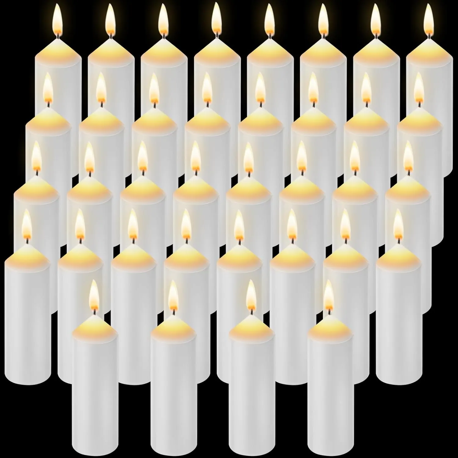 36 Pack 9-Hour Emergency Candles Long Burning Survival Candles Compatible with Lantern for Outdoor Camping Power Outage Emergency Survival Preparedness (Lantern Not Included)