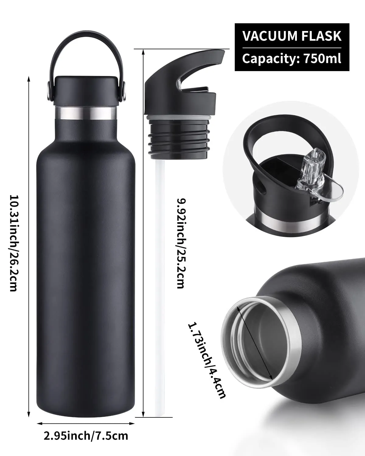 3702 AQUASTAR Stainless Steel Double Walled Water Bottle  -1000ML