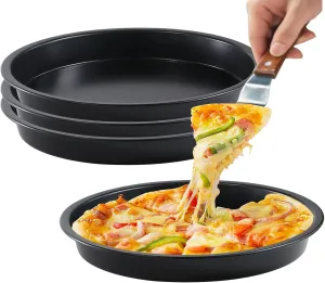 4 Pack Non-Stick Dish Pizza Pan-Baking Pan Pizza Baking Tray- Heavy-Duty Pizza Dish Non-Stick Baking Sheet for Oven, Dishwasher Safe (9inch)