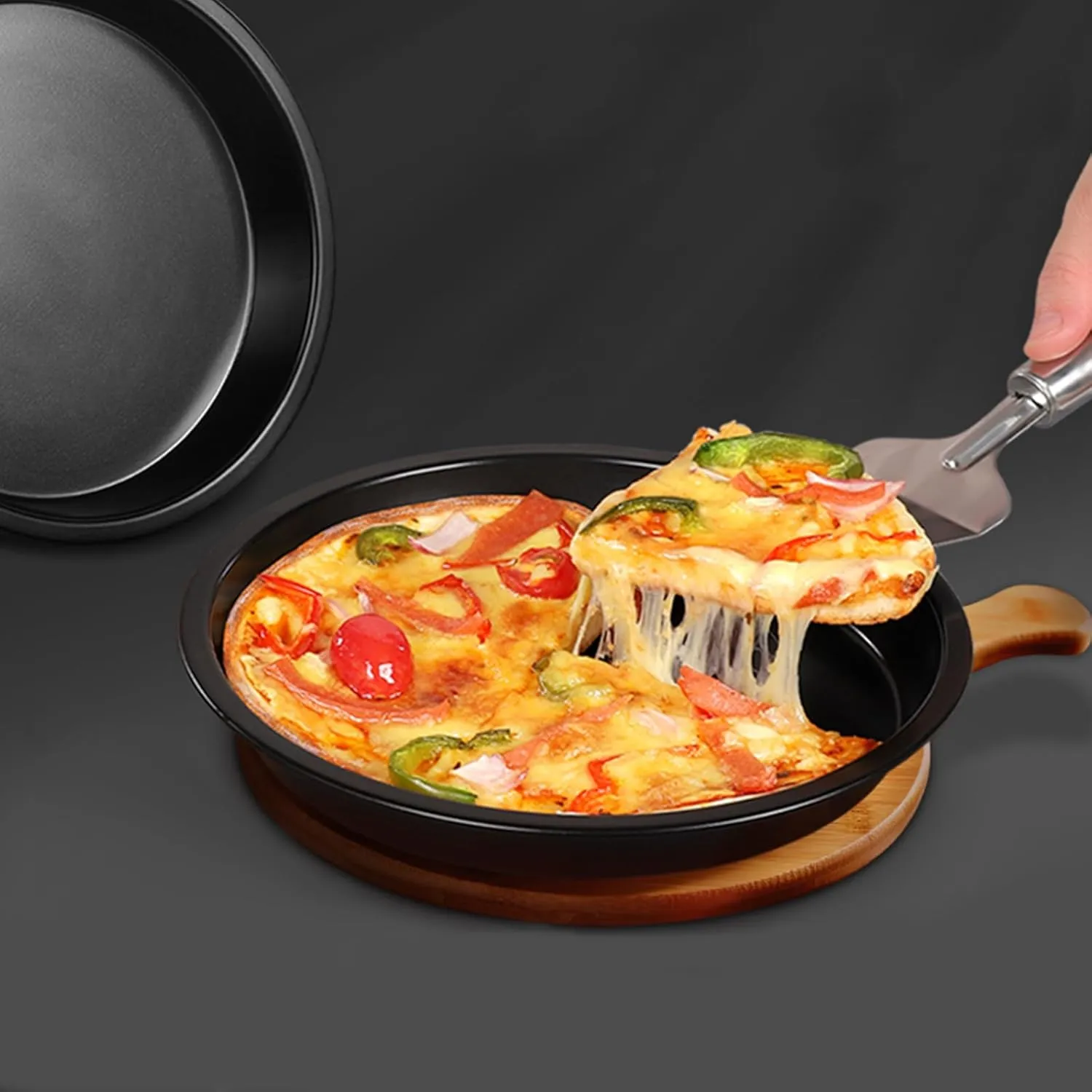 4 Pack Non-Stick Dish Pizza Pan-Baking Pan Pizza Baking Tray- Heavy-Duty Pizza Dish Non-Stick Baking Sheet for Oven, Dishwasher Safe (9inch)