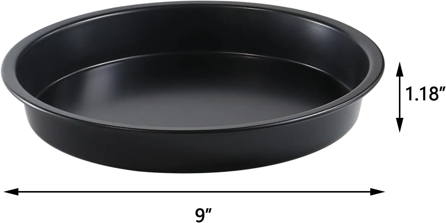 4 Pack Non-Stick Dish Pizza Pan-Baking Pan Pizza Baking Tray- Heavy-Duty Pizza Dish Non-Stick Baking Sheet for Oven, Dishwasher Safe (9inch)
