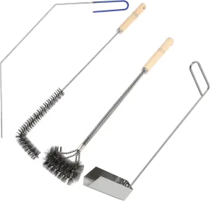 4 Pcs Fryer Cleaning Tools, L Shaped Stainless Steel Bristles Fryer Deep Cleaning Brush, Deep Fryer Crumb Scoop, Fryer Deep Cleanout Rod, Long Handle Fryer Basket Brush for Restaurant Air Fryer