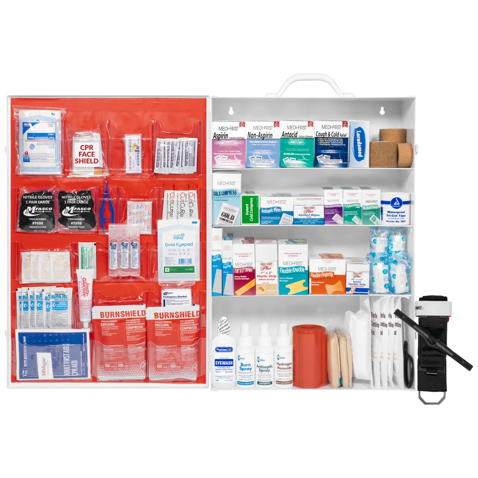 4 Shelf First Aid Kit Osha Fill with Medications & Logo