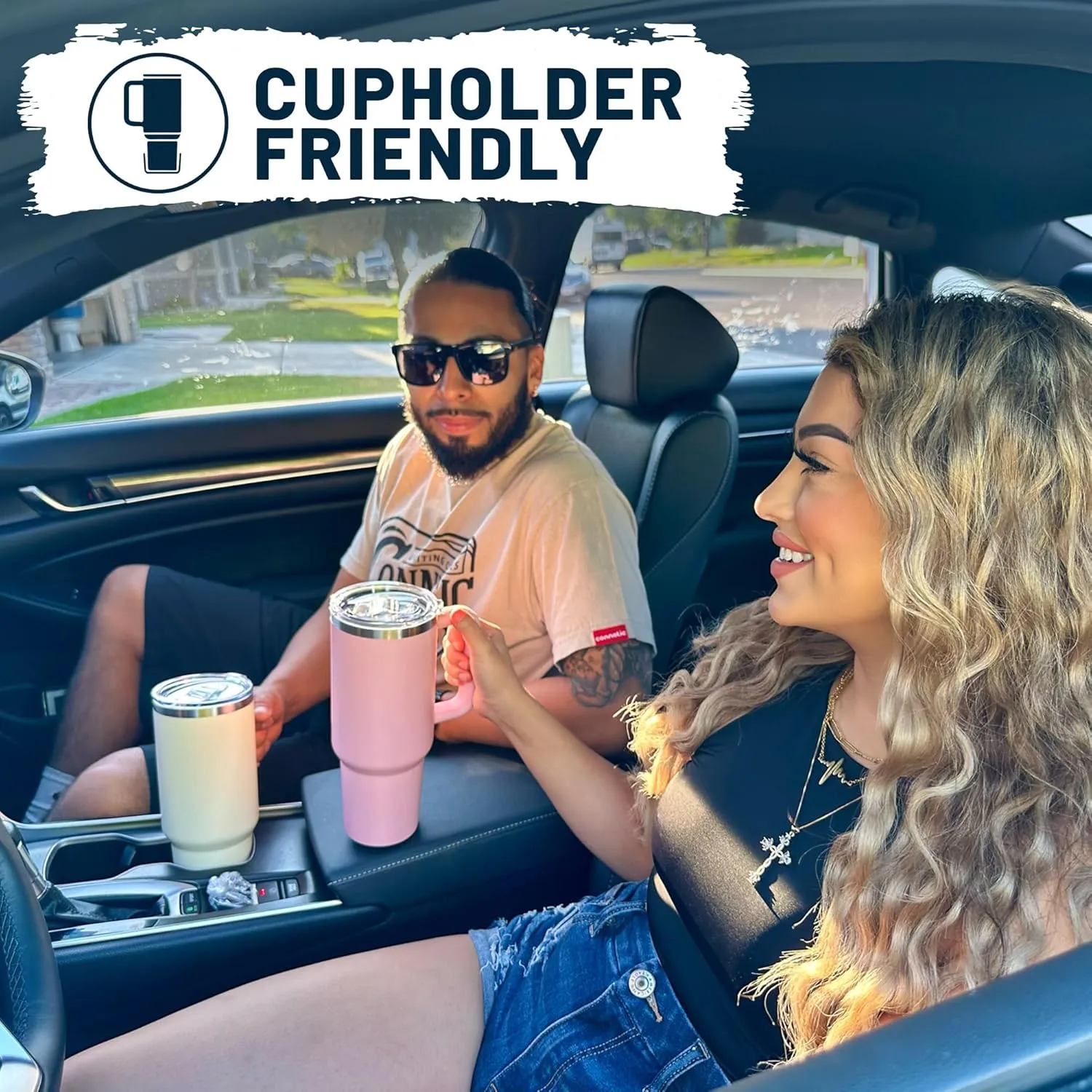 40oz Tumbler with Lid and Straw l Reusable Spill Proof Double Wall Insulated Stainless Steel Water Bottle Travel Mug l Cupholder Friendly Vacuum Sealed Tumbler with Handle (Seafoam)