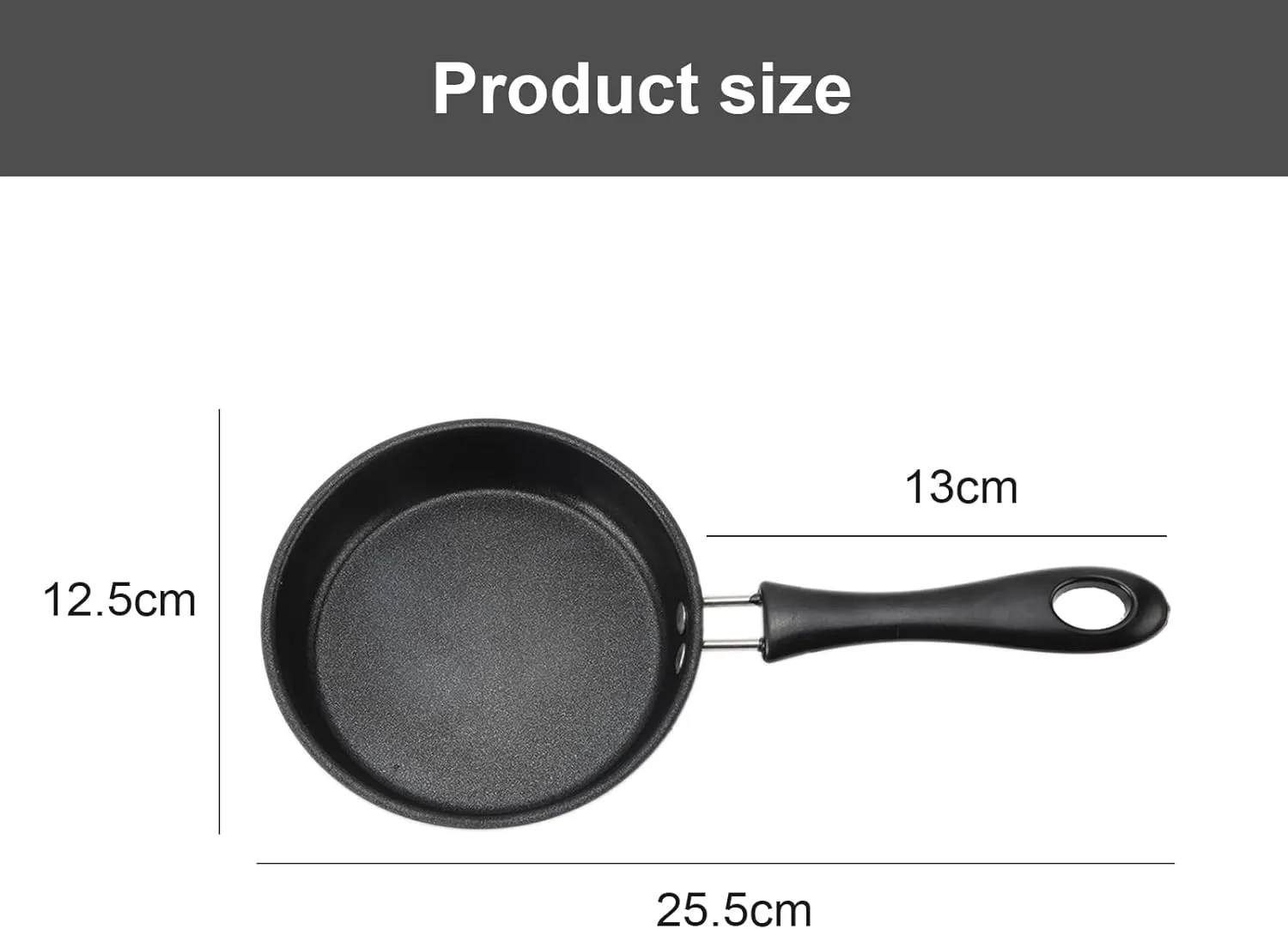 4.7inch Mini Egg Frying Pan, Stainless Steel Fry Pan, Single Serve Omelette Pan, Non Stick Small Fry Pan with Heat-Resistant Handle and Lid, Healthy Maifan Stone Coating (12CM)