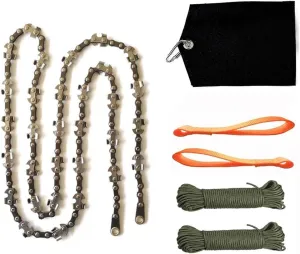 48 Inch High Reach Tree Limb Hand Rope Chain Saw for Tree Trimming-Upgraded Pocket Manual Chainsaw with 62 Sharp Blades on Both Sides for Gardening Camping Survival Gear