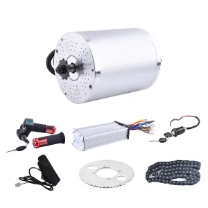 48V Motor Kit 1000W 3500RPM Electric Dirt Bike Motor-20.8A Electric Scooter Motor 5.1N.M Go Kart Electric Motor Without Bracket, Reverse Ebike Throttle with Key Foot Pedal