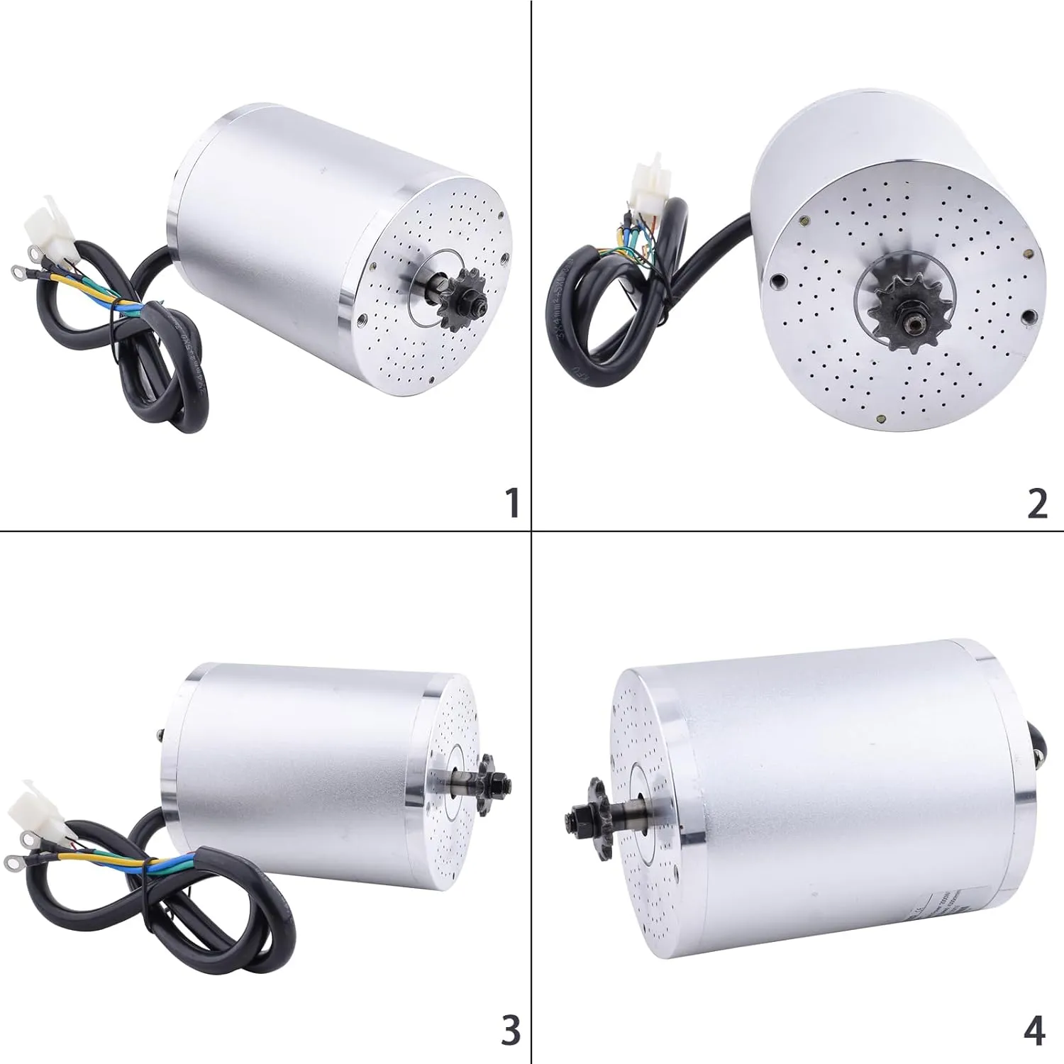 48V Motor Kit 1000W 3500RPM Electric Dirt Bike Motor-20.8A Electric Scooter Motor 5.1N.M Go Kart Electric Motor Without Bracket, Reverse Ebike Throttle with Key Foot Pedal