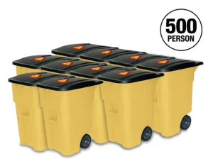 500 Person Survival Kit in Rolling Bin