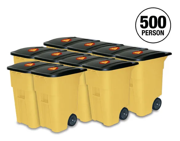 500 Person Survival Kit in Rolling Bin