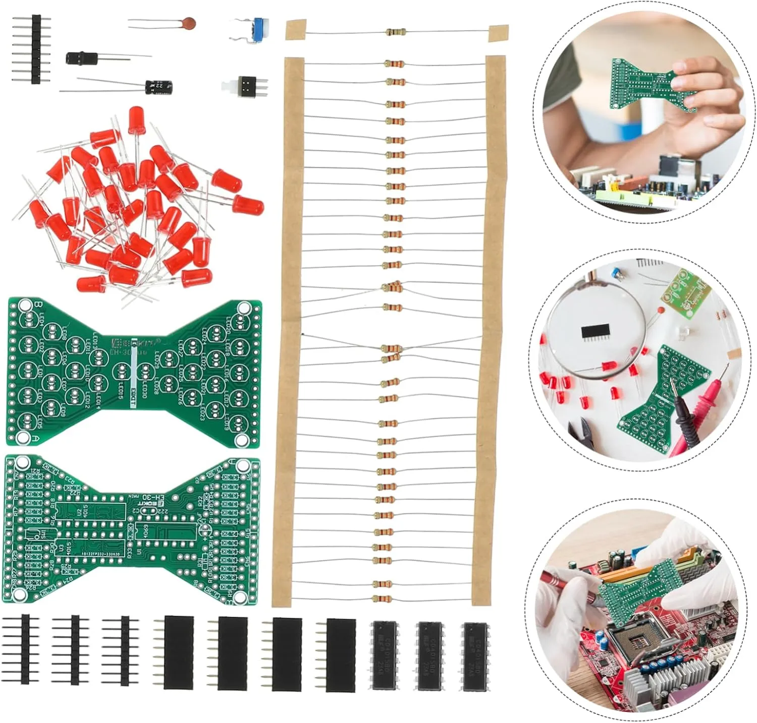 5sets Electronic Kit Portable Soldering Project for Skill Development Fun Teaching Tool for Electronics for Advanced Users Lightweight Easy to Assemble