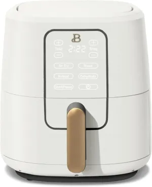 6-Quart Air Fryer with TurboCrisp Technology by Drew Barrymore – Touch-Activated Display Large 5lb Capacity, Adjustable Temperature, Air Fry, Roast, Reheat & Dehydrate