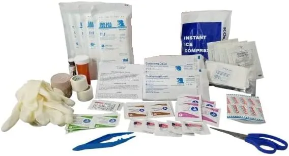 64 Piece Small Survival First Aid Kit for Home, Work, or Outdoors - Hiking, Camping, Backpacking, Climbing, Cycling, or Car (Coyote)