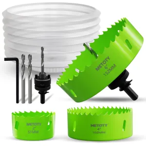 [8-in-1 Kit] Bi-Metal 2", 4", 6" Hole Saws   Drill Bits & Accessories – Complete Cutting Set for Wood, Thin Metal,PVC– Ideal for LED Lighting Installation